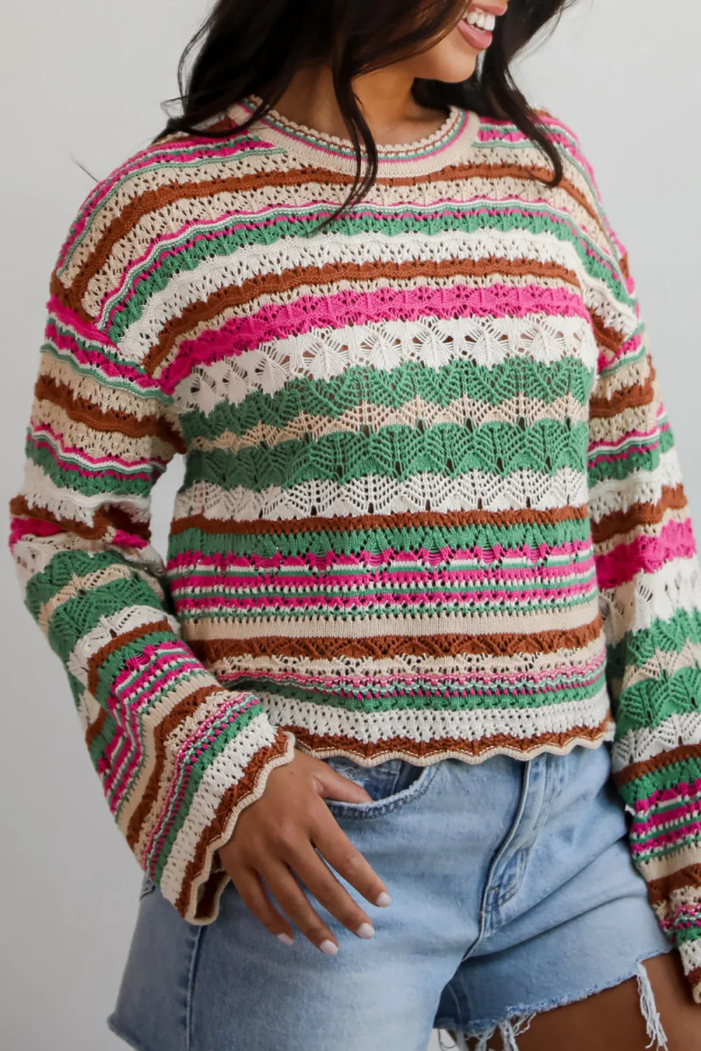 Multi Crochet Knit Top