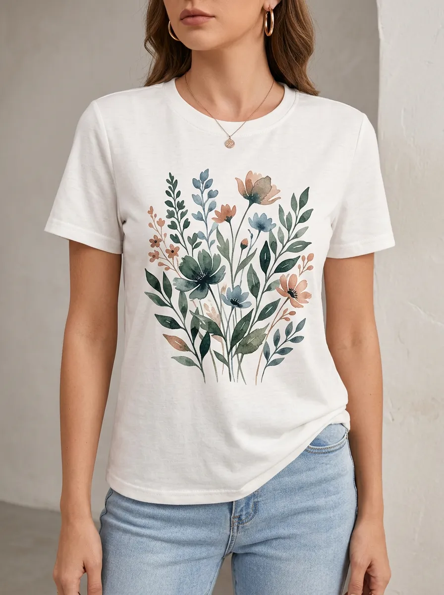 Women's Wildflower Bouquet Graphic T-Shirt