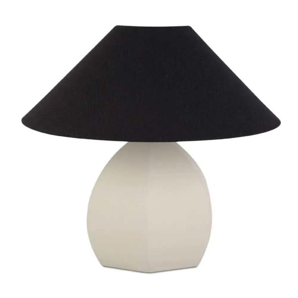 Rounded Cotton Shade Modern Metal Iron Table Lamp