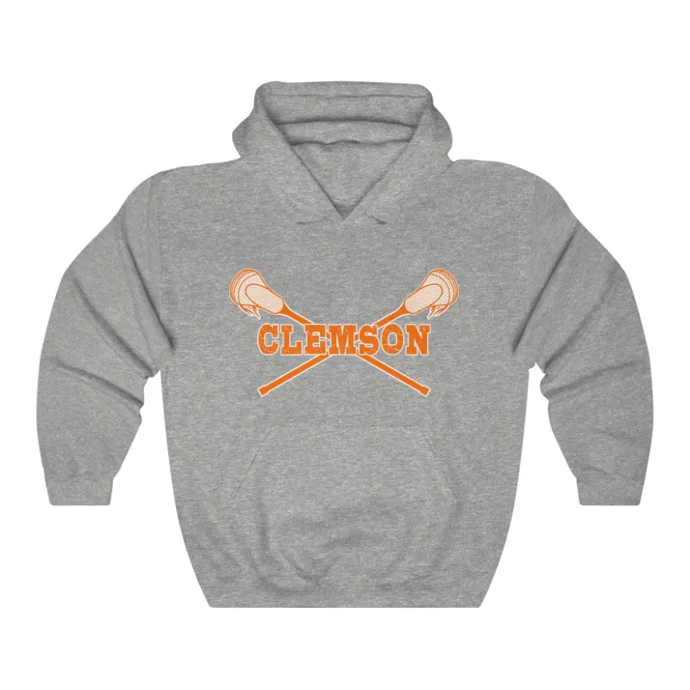 Relaxed Crossed Sticks Lacrosse Graphic Pullover Hoodie