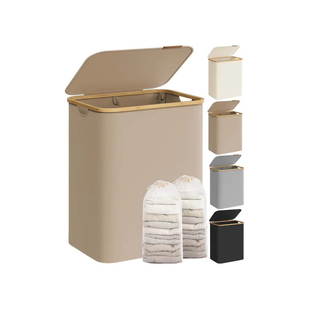 Lidded Divided Laundry Storage Basket