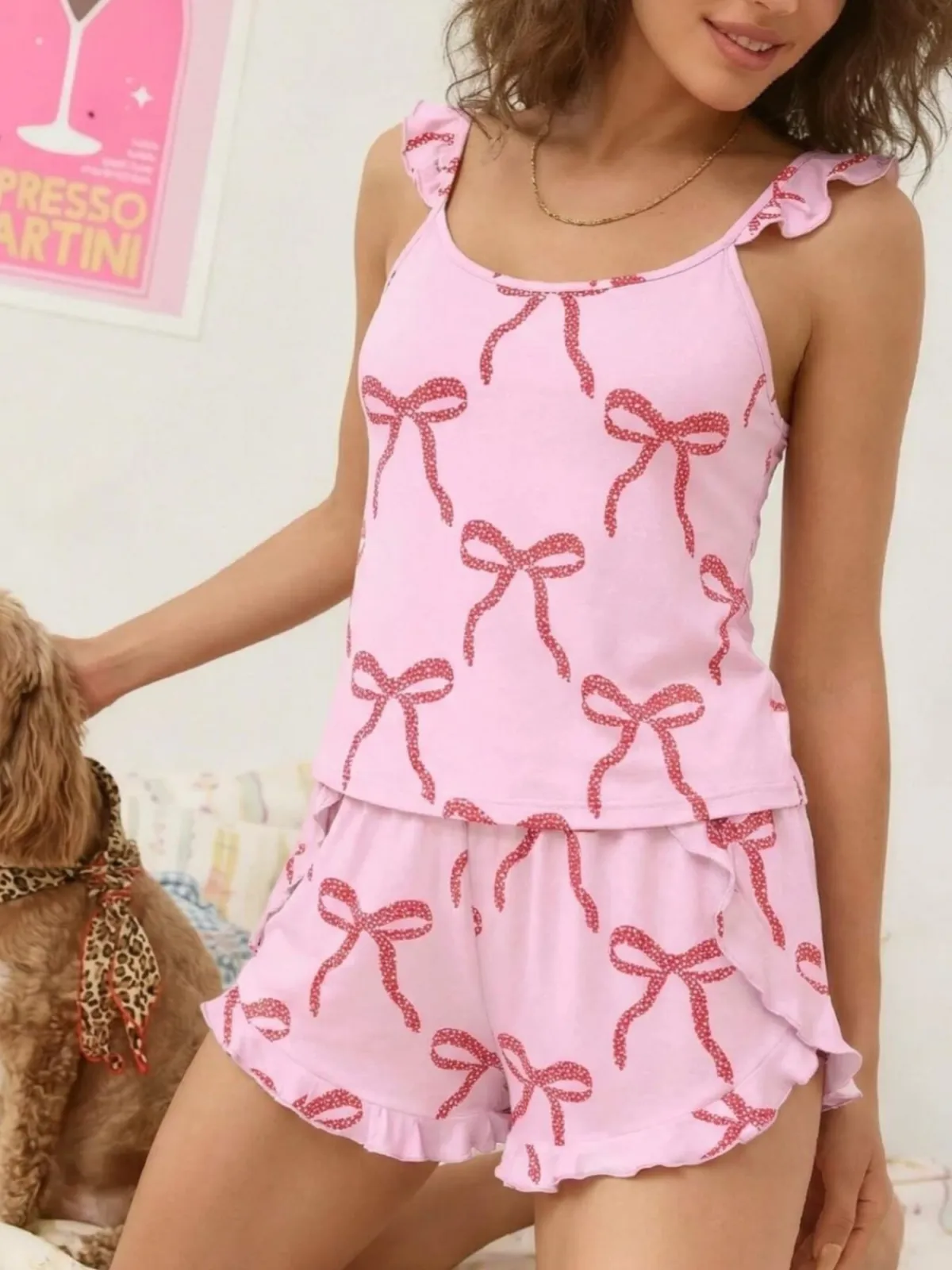 Everyday Refined Ruffled Top and Shorts Matching Set