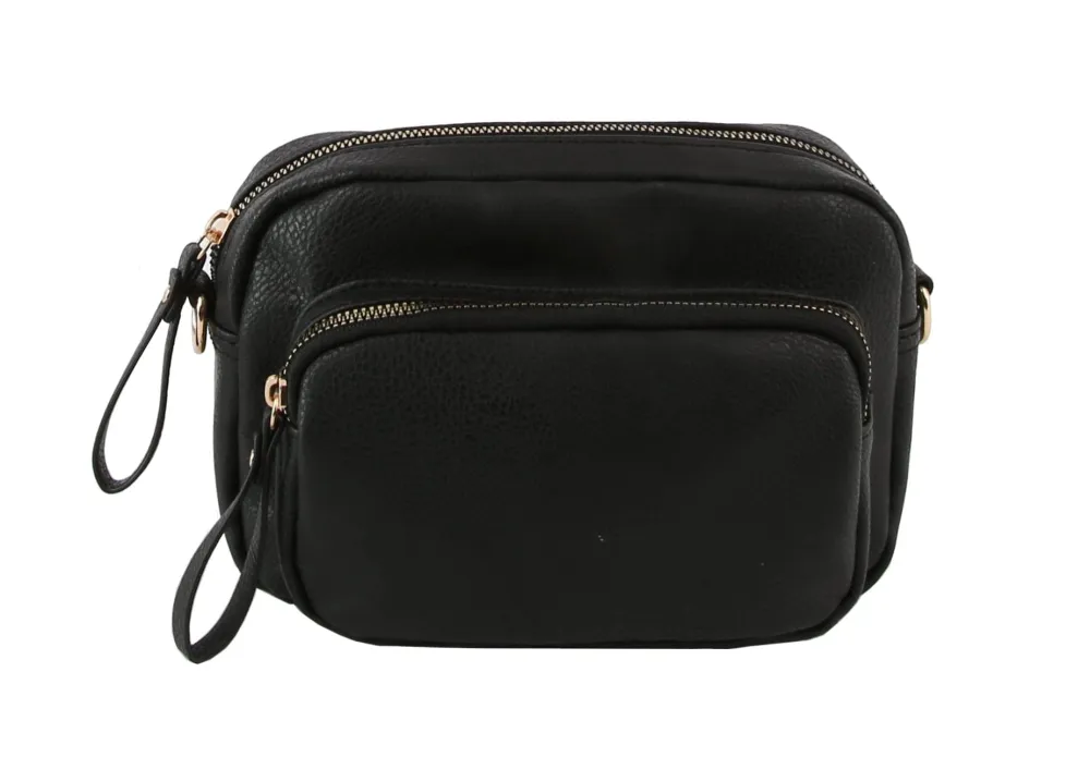 Casual Detail Pocketed Faux Leather Crossbody Sling Bag