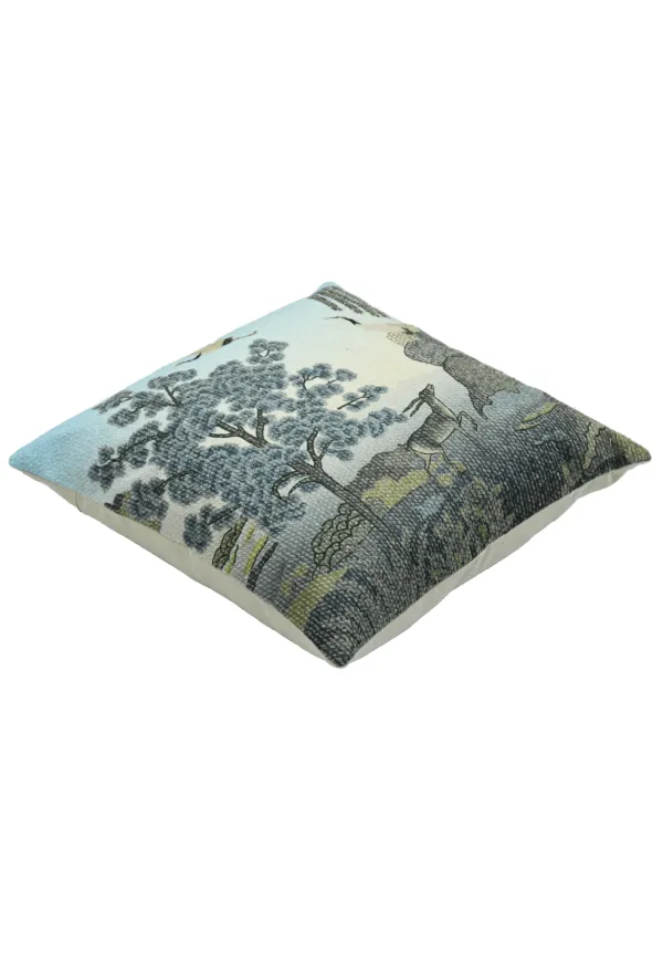 Embroidered Botanical Decorative Cushion Cover