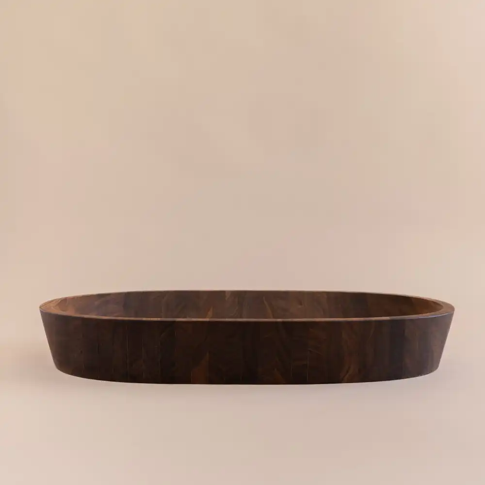 Oval Wooden Serving Bowl