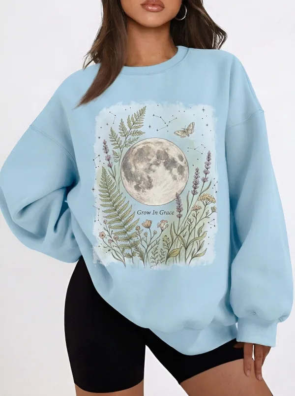 Women's Celestial Botanical Grow In Grace Printed Sweatshirt