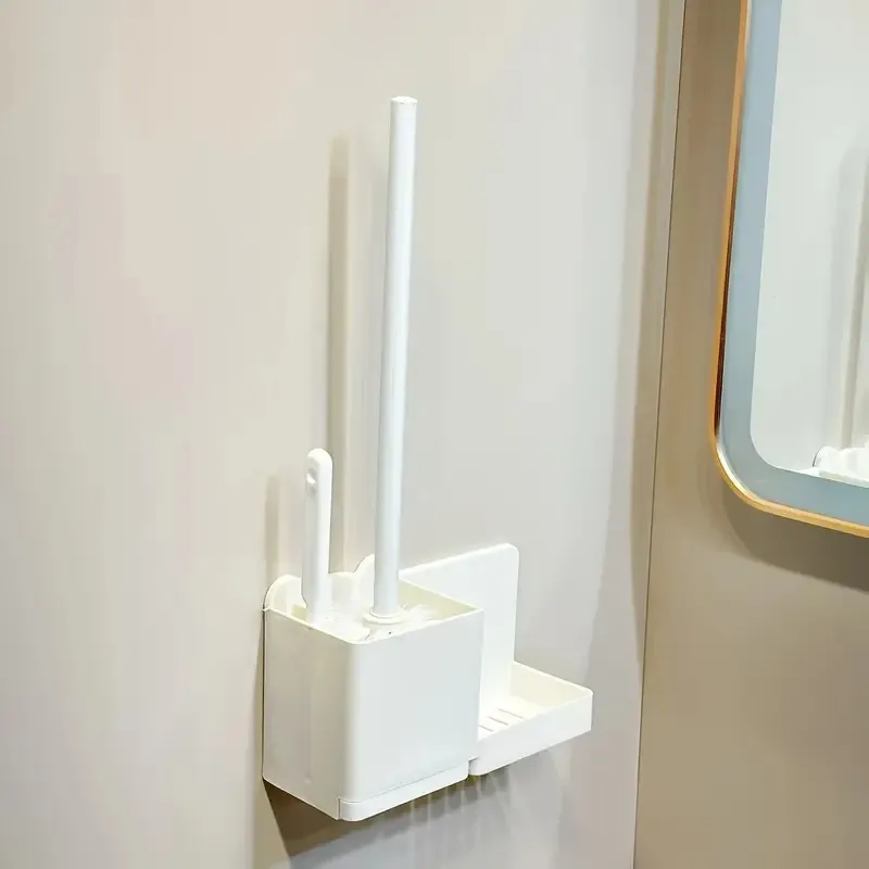 A 3-Piece Easy-To-Clean Wall-Mounted Toilet Brush Set