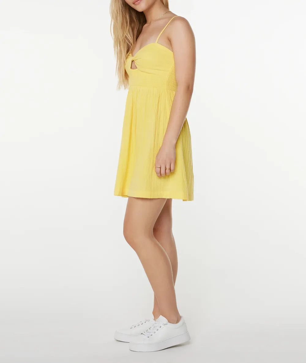 Solid-Color V-Neck Halter Dress
