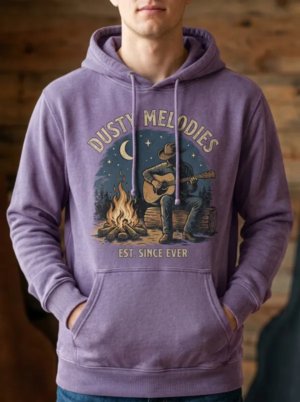 Guitar Campfire Men's Country Music Pullover Hoodie