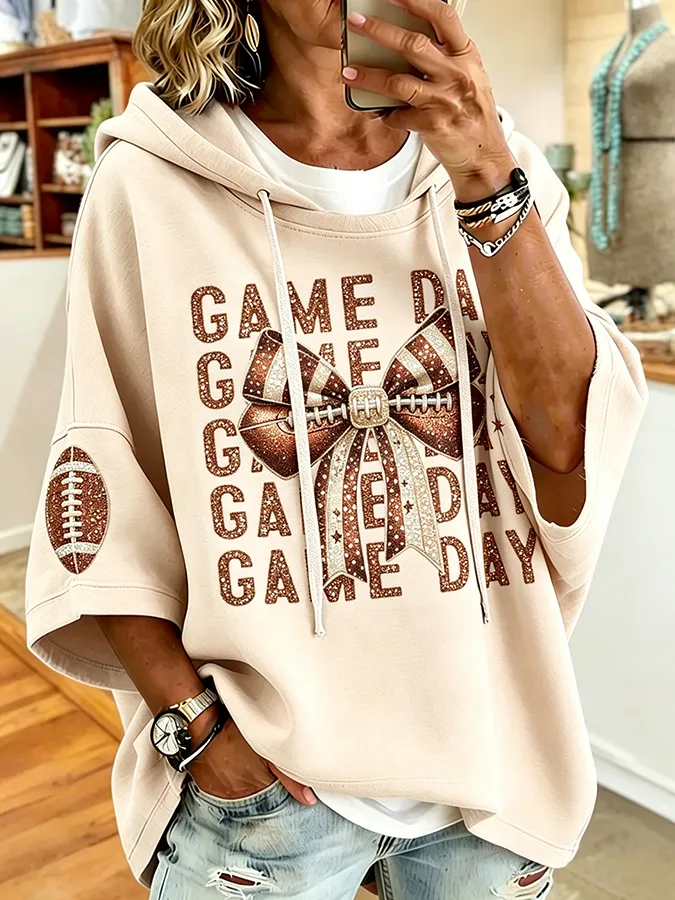 Ladies' Embroidered Hooded Top For Rugby Match Day