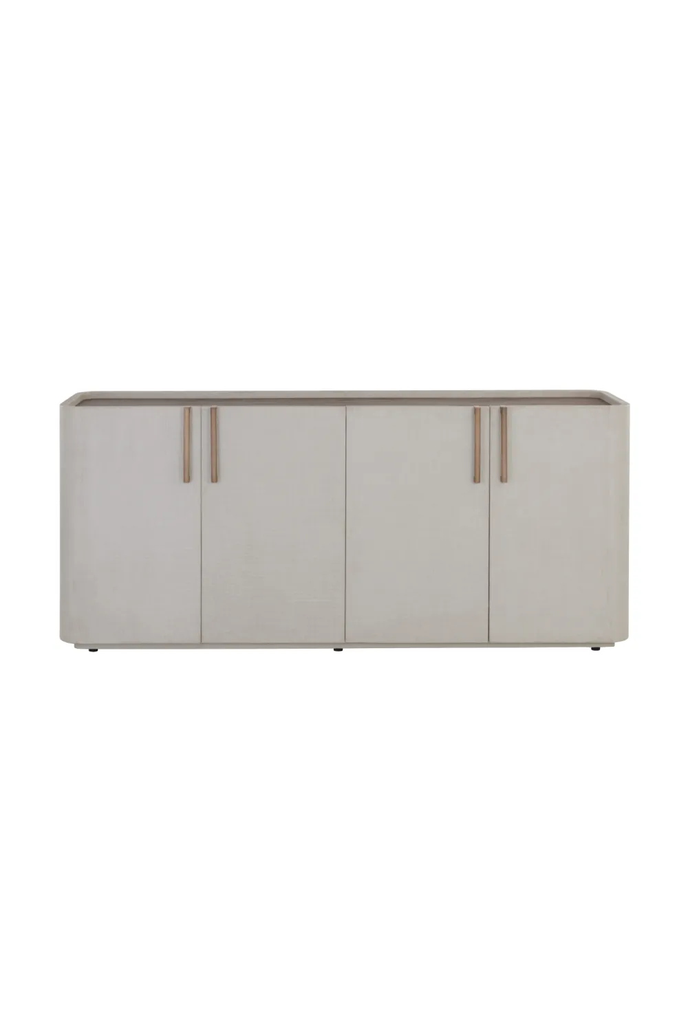 Fluted Leather Four-Door Sideboard
