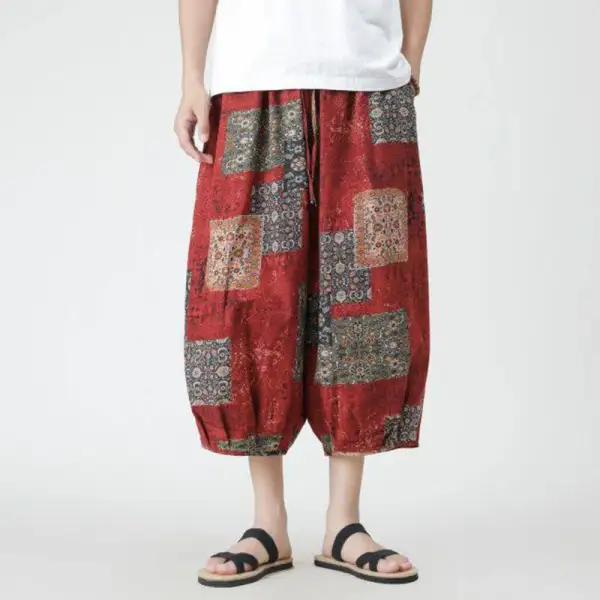 Patchwork Pocketed Pants