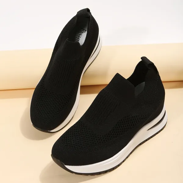 Platform Slip Mesh Wedge Sole Sneakers