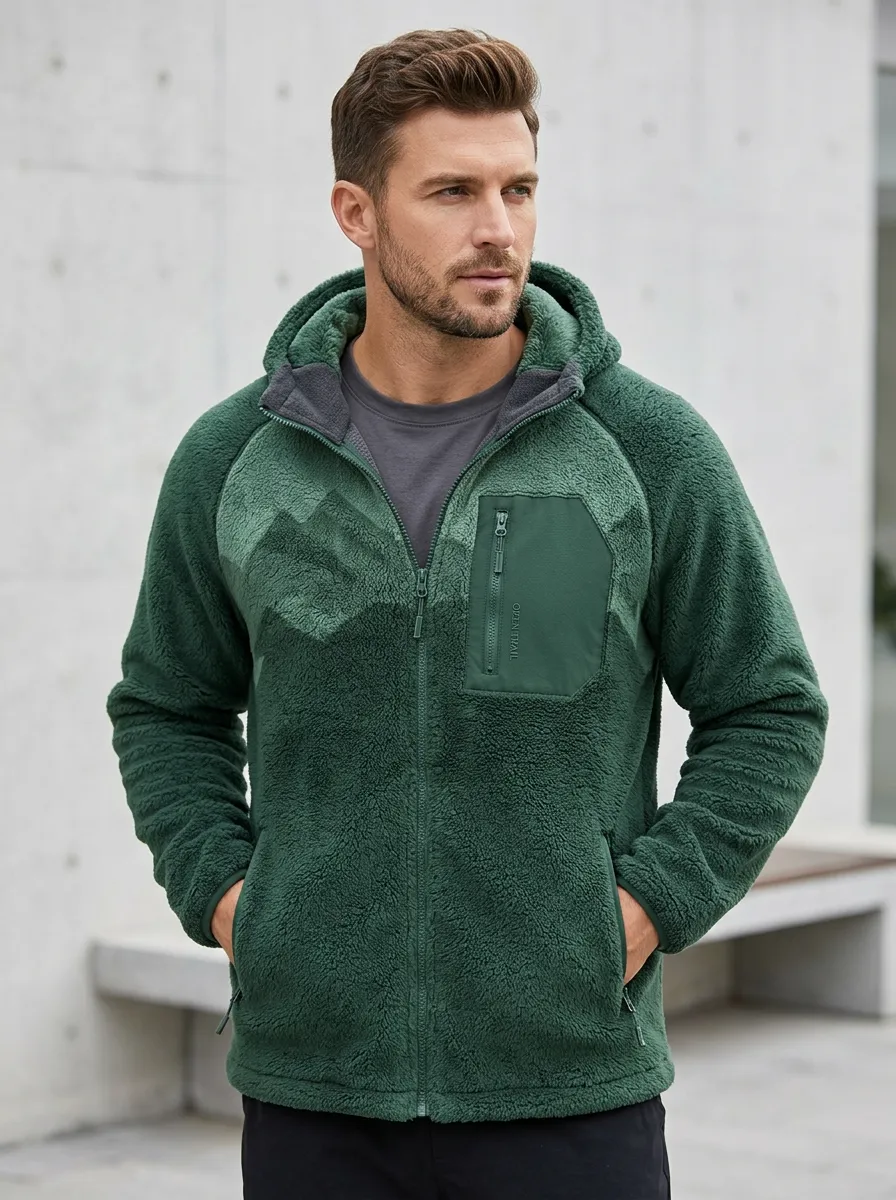Hiking Mountain Fleece Denim Jacket