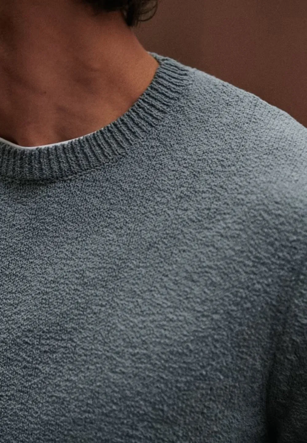 Light Green Relaxed Fit Crew Neck Sweater