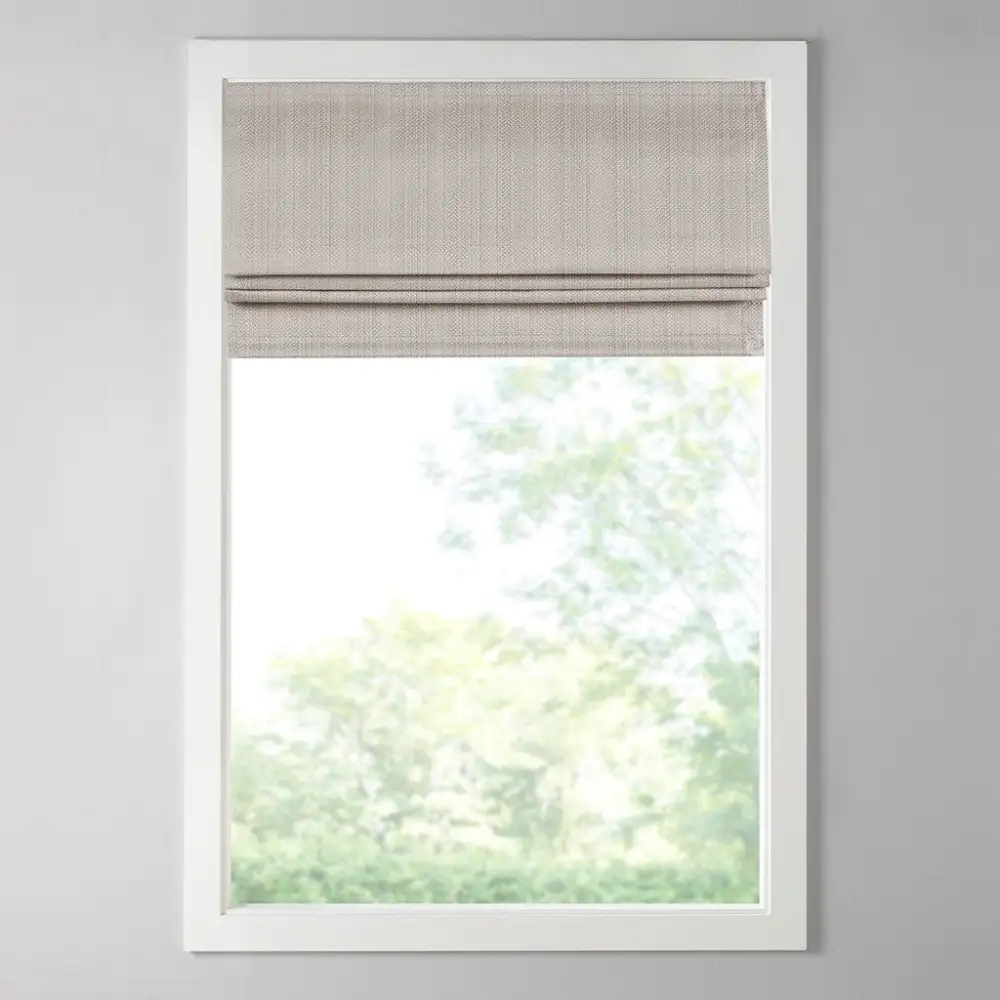 Calm Room Darkening Polyester Basketweave Cordless Roman Shade