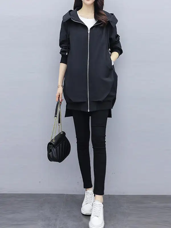Hooded Zip Front Jacket Essential