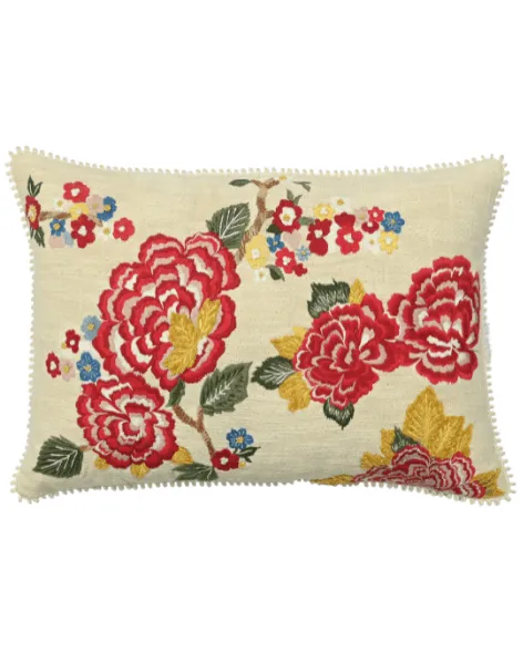 Floral Botanical Cotton Linen Decorative Cushion Cover