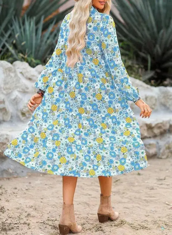 Smart-Casual Floral Midi Dress
