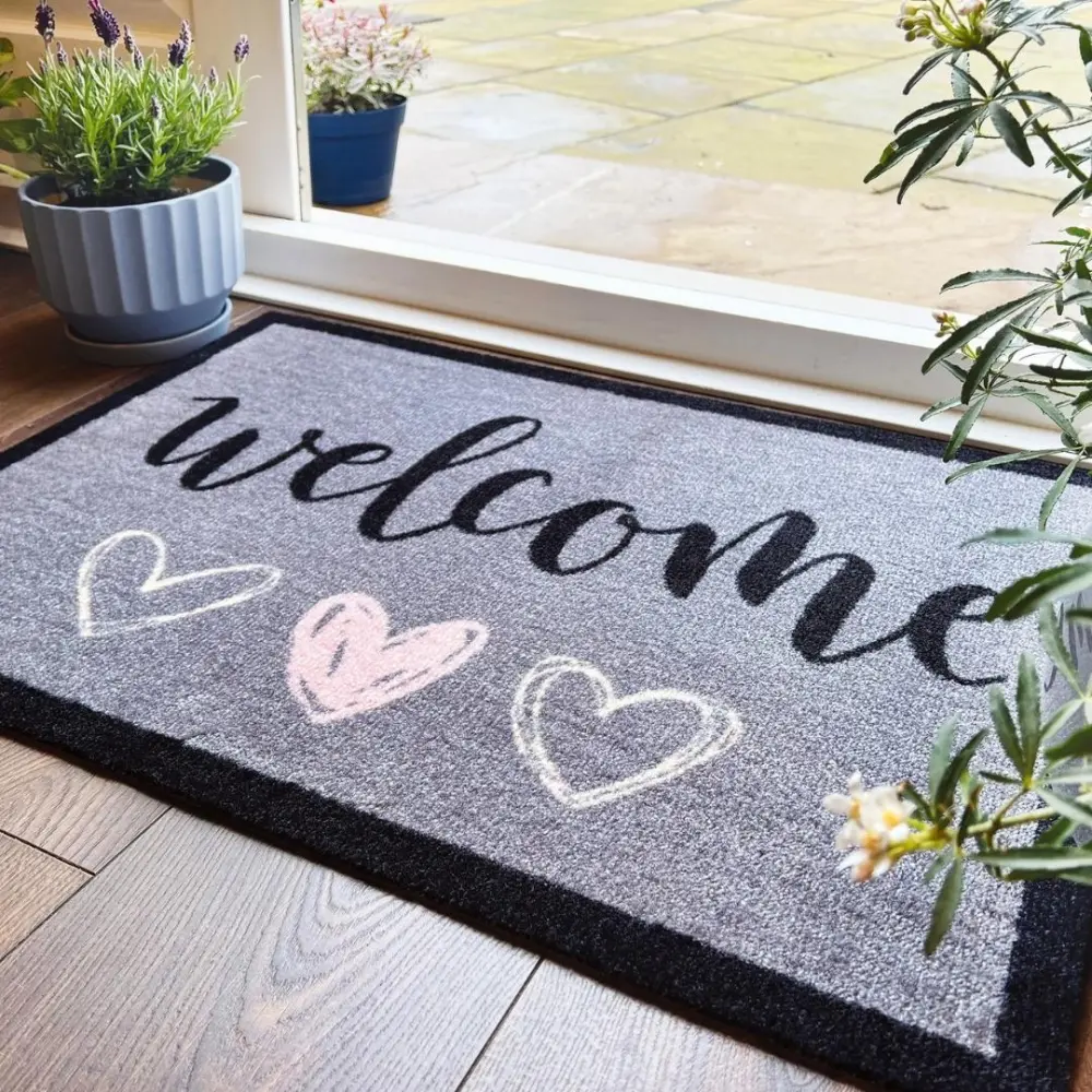 Welcome Hearts Door Mat