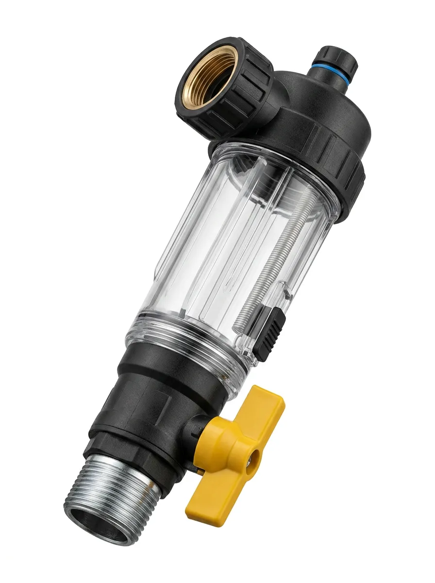 Inline Water Heater Sediment Filter with Flow Valve