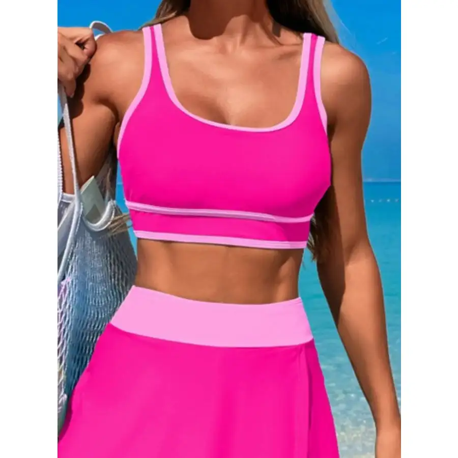 Women's Scoop-Neck Skort Swim Set