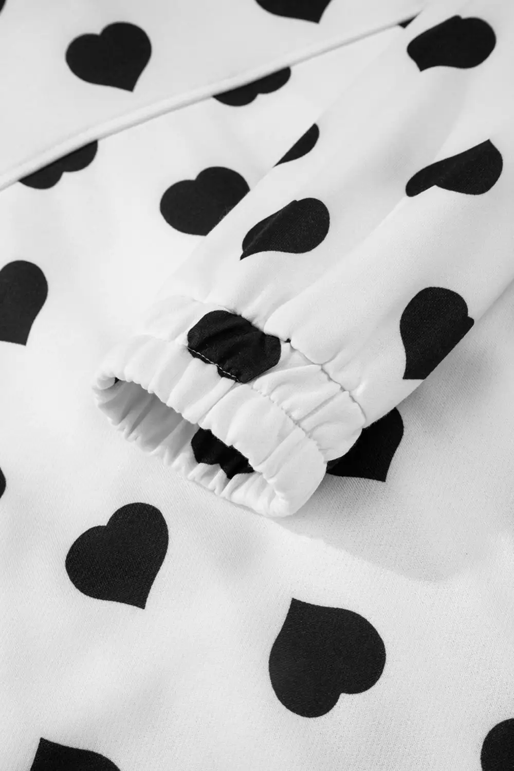 Front-Zip Collared Heart-Print Pocketed Jacket