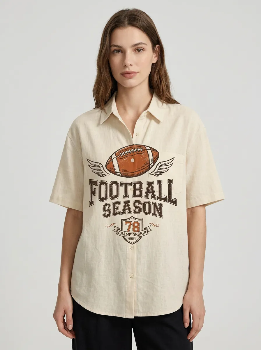 Football Graphic Casual Shirt