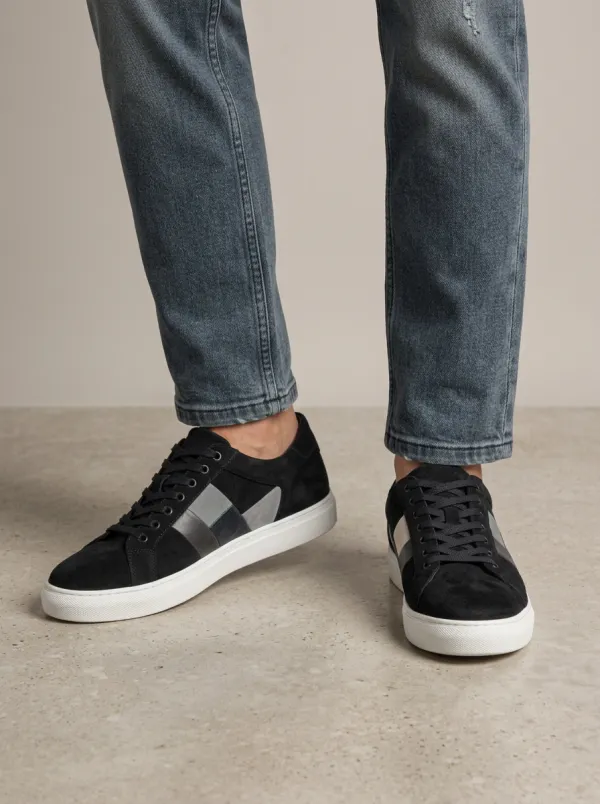 Men's Minimalist Colorblock Suede Printed Casual Shoes