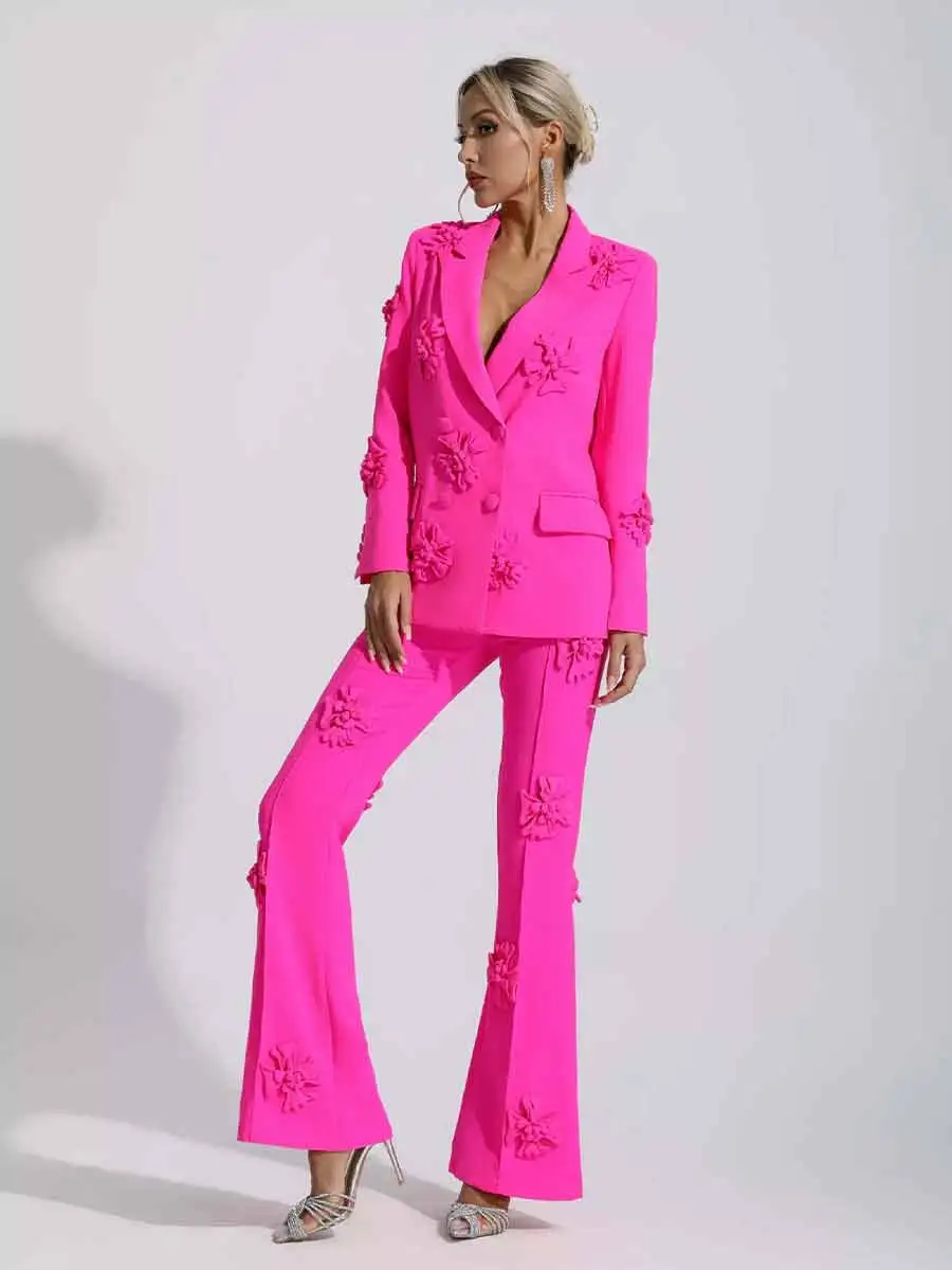 Heidi Jacquard Floral Suit Two Piece Set