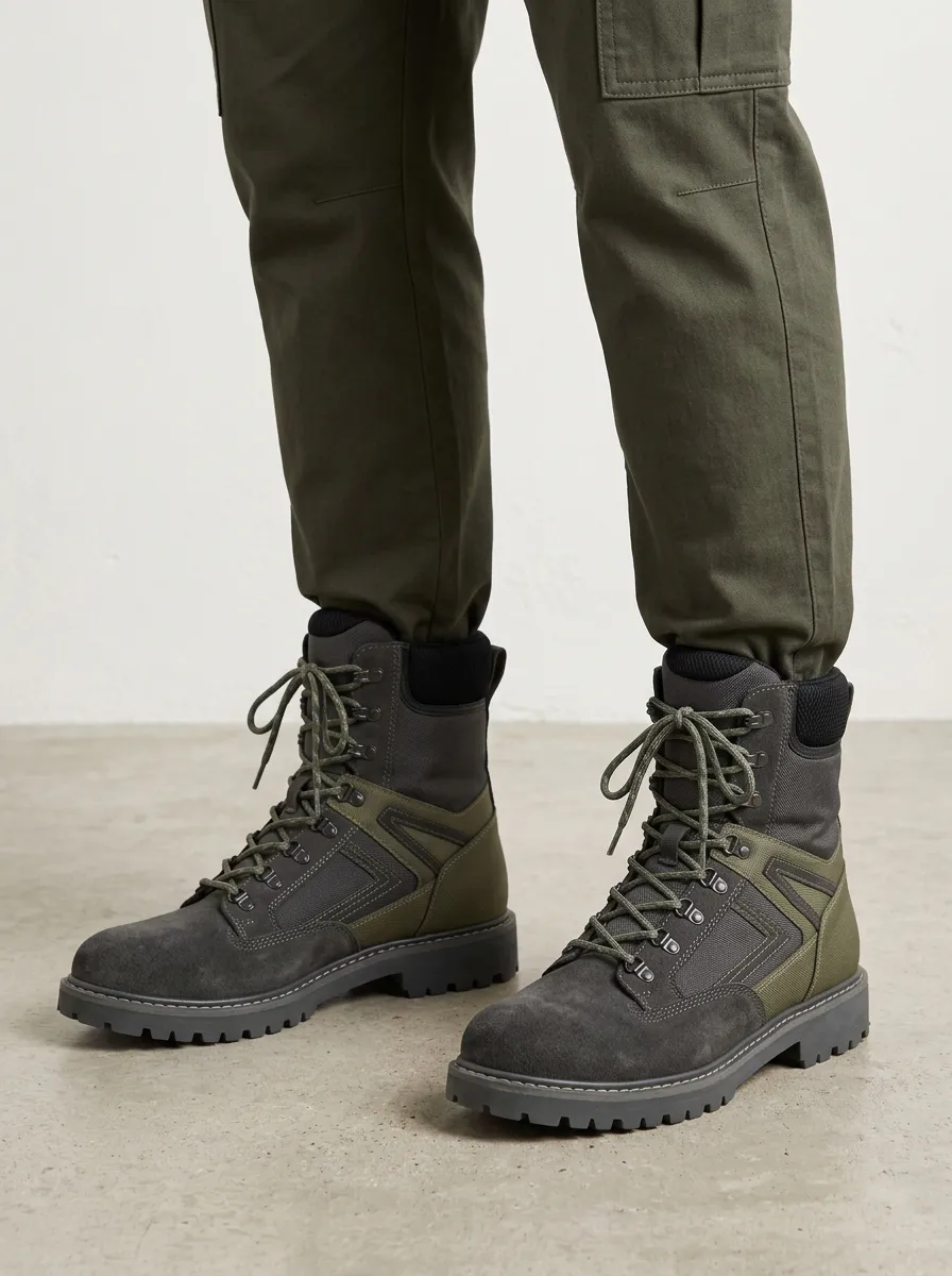 Unisex Tactical Outdoor Suede Print Work Boots
