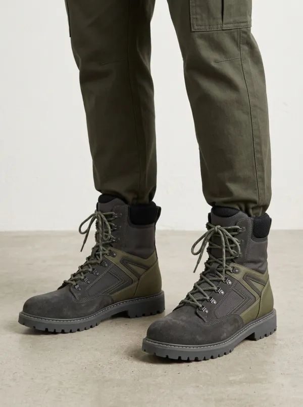 Unisex Tactical Outdoor Suede Print Work Boots