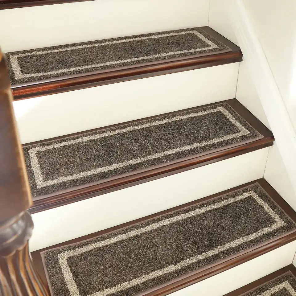 Bordered Stair Carpet Treads