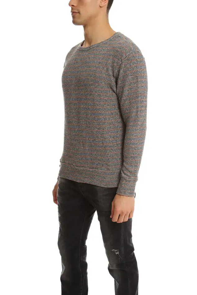 Crewneck Striped Cotton Sweater