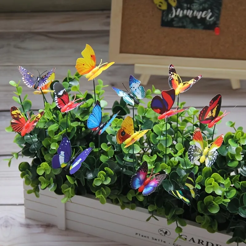 10pcs Colorful Butterfly Garden Stakes