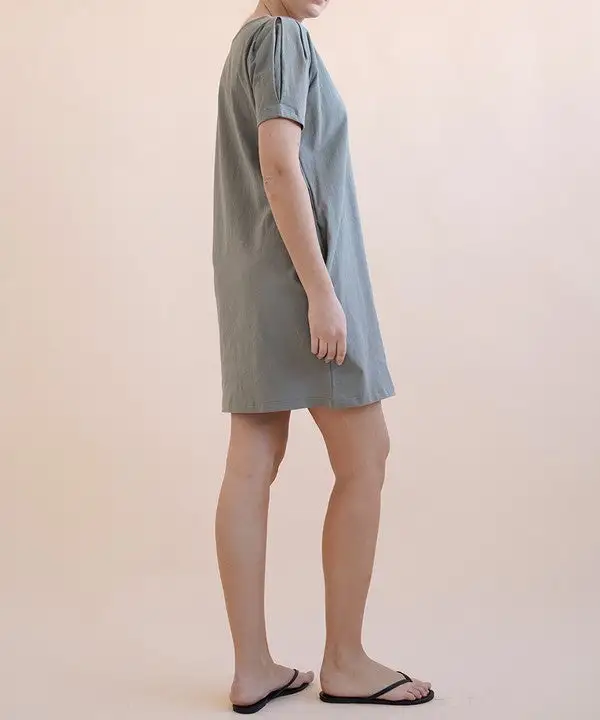 Soft Knit Tie Front Midi Dress