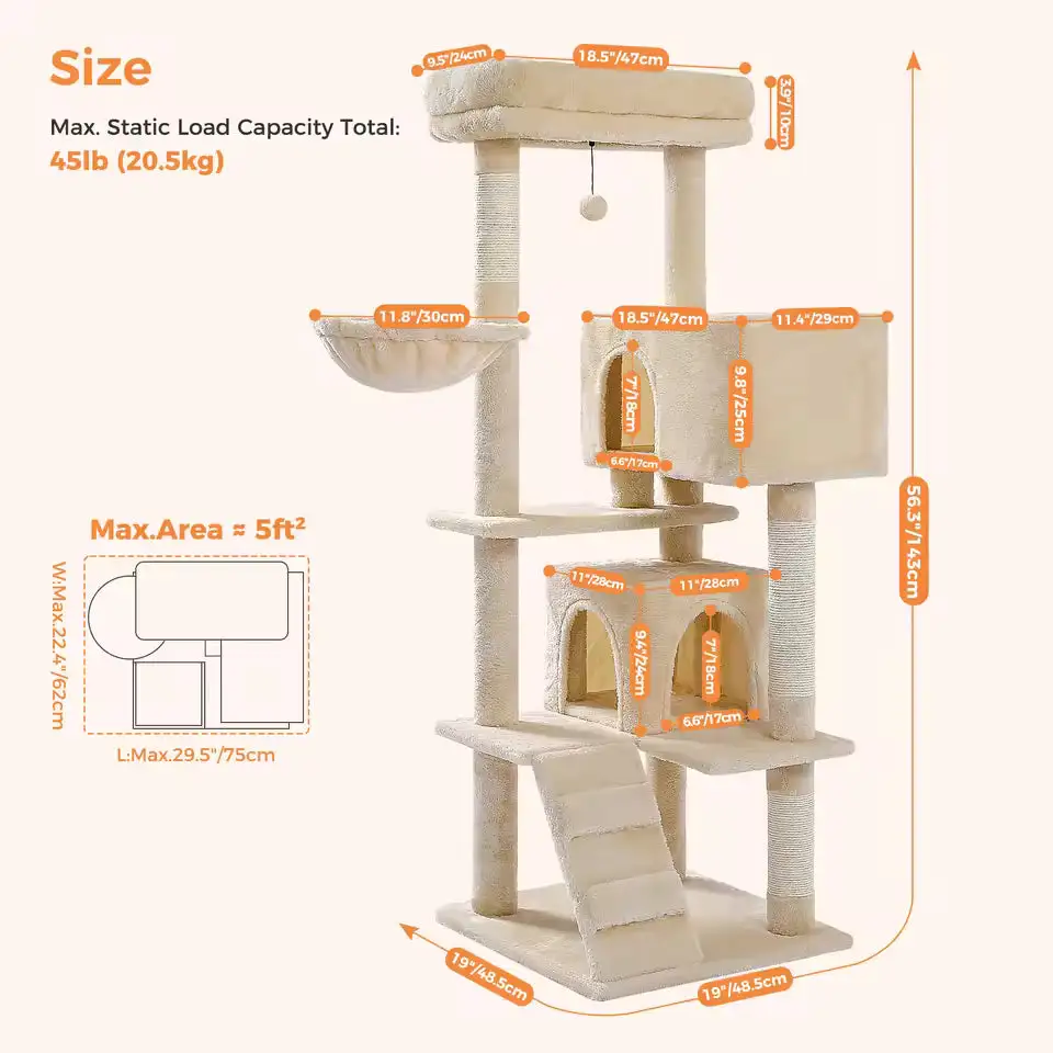 Cozy Feline Resting Structure Plush Cat Tree