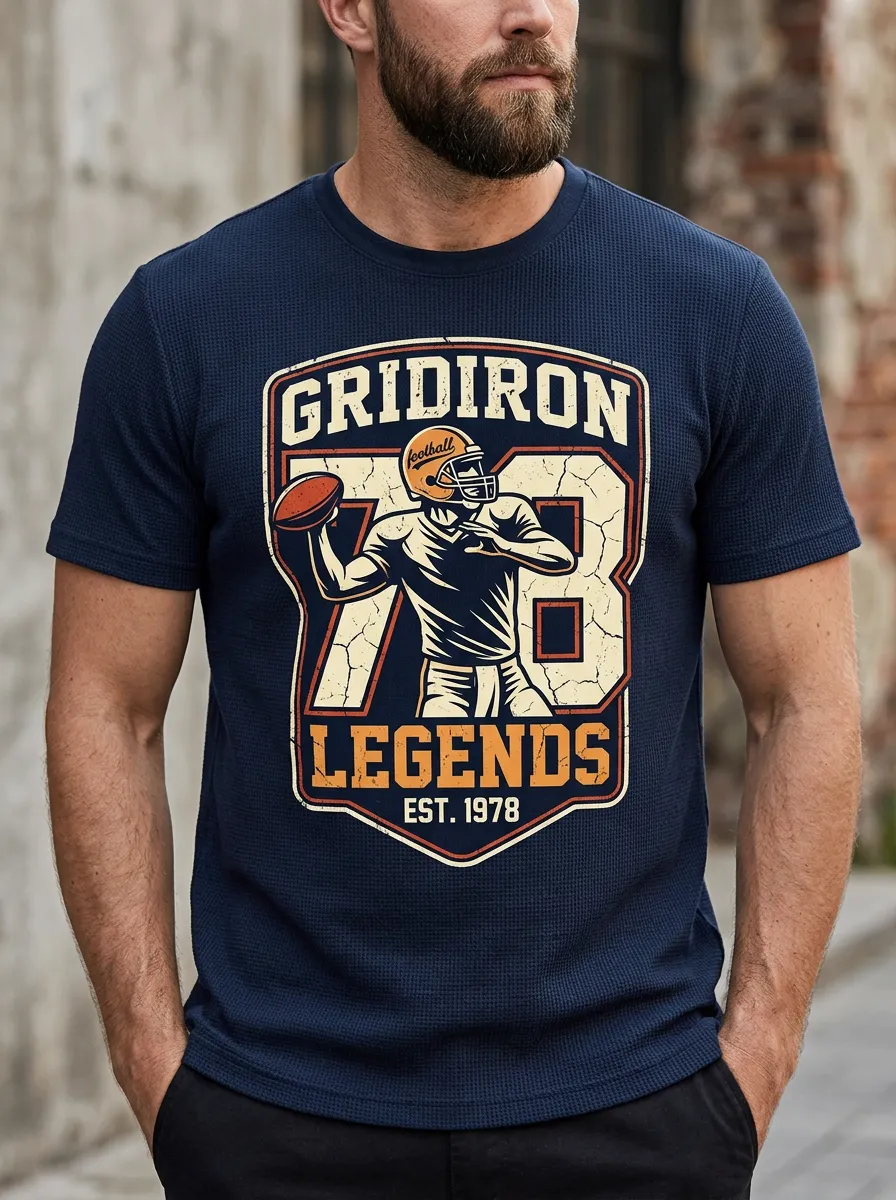Men's American Football Gridiron Legends 78 Printed T-shirt
