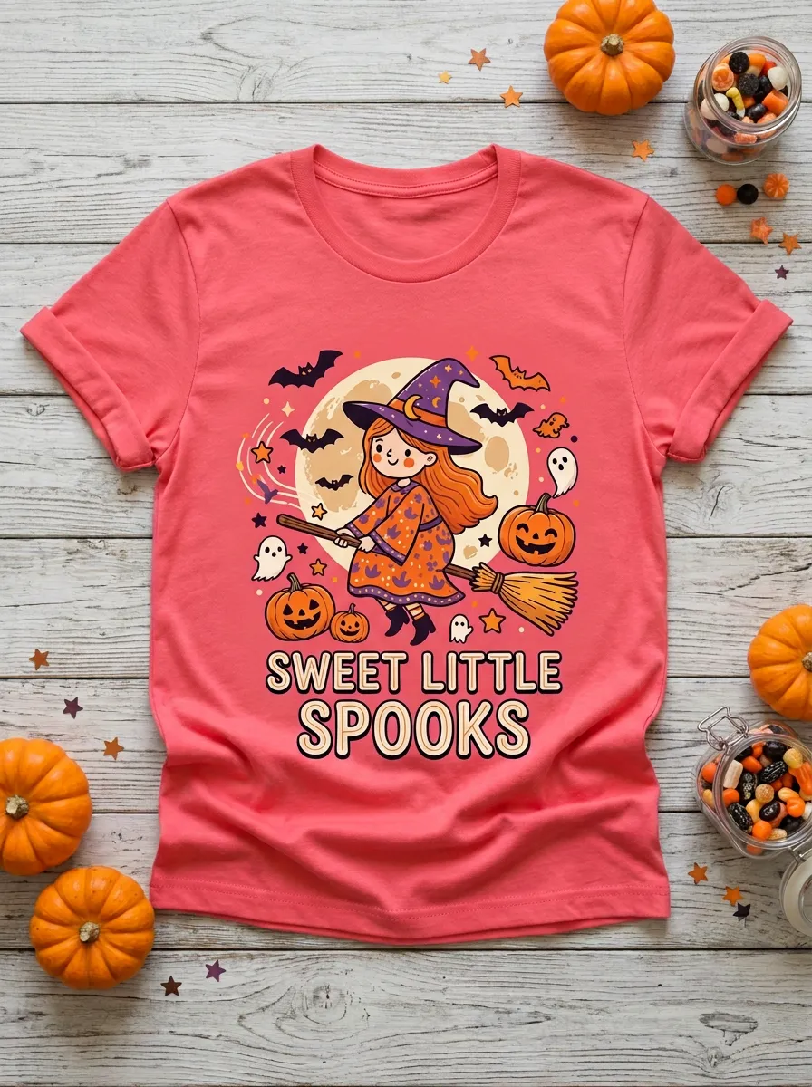 Pumpkin Witch Sweet-Spooks Halloween Graphic T-Shirt