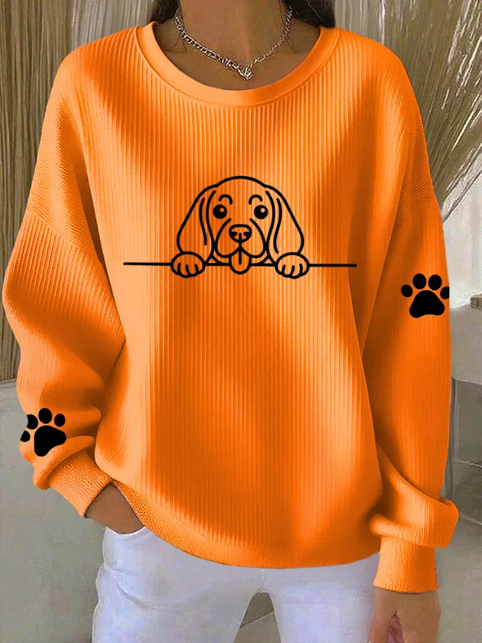 Women'S Dachshund Print Casual Sweatshirt