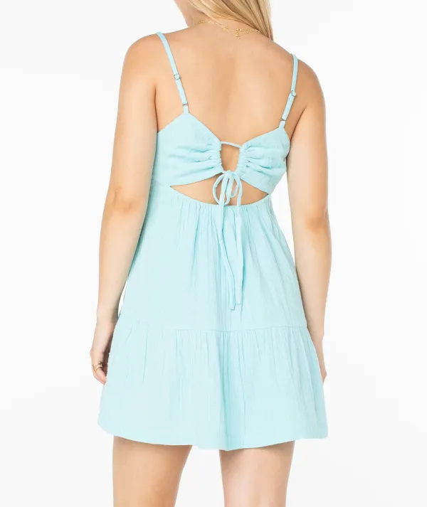 Backless Strapped V-Neck Women's Dress