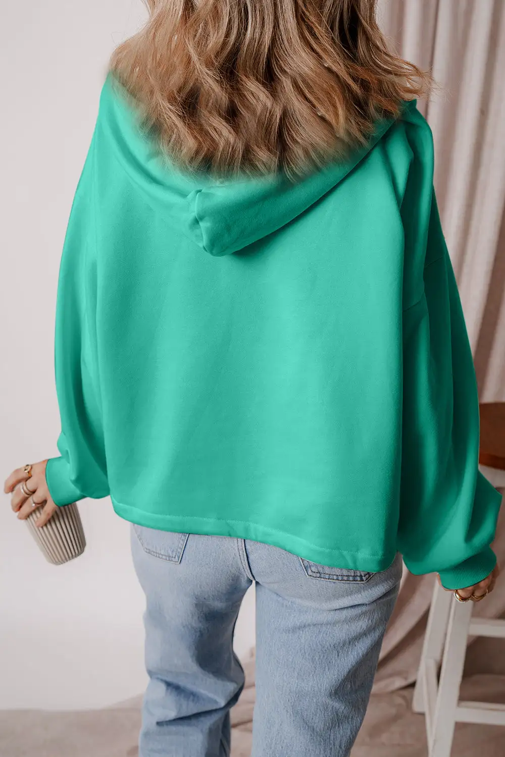 Half-Zip Pocketed Hoodie