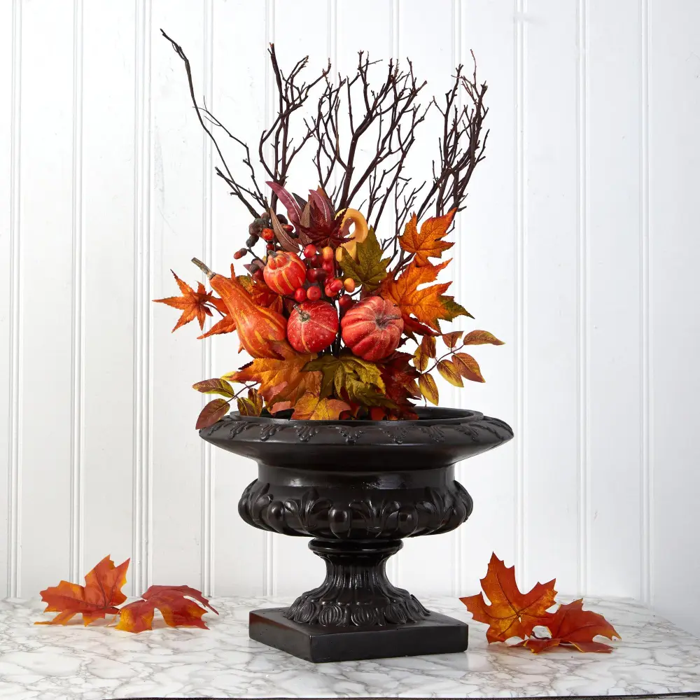 Pumpkin and Maple Leaf Artificial Flower Bouquet