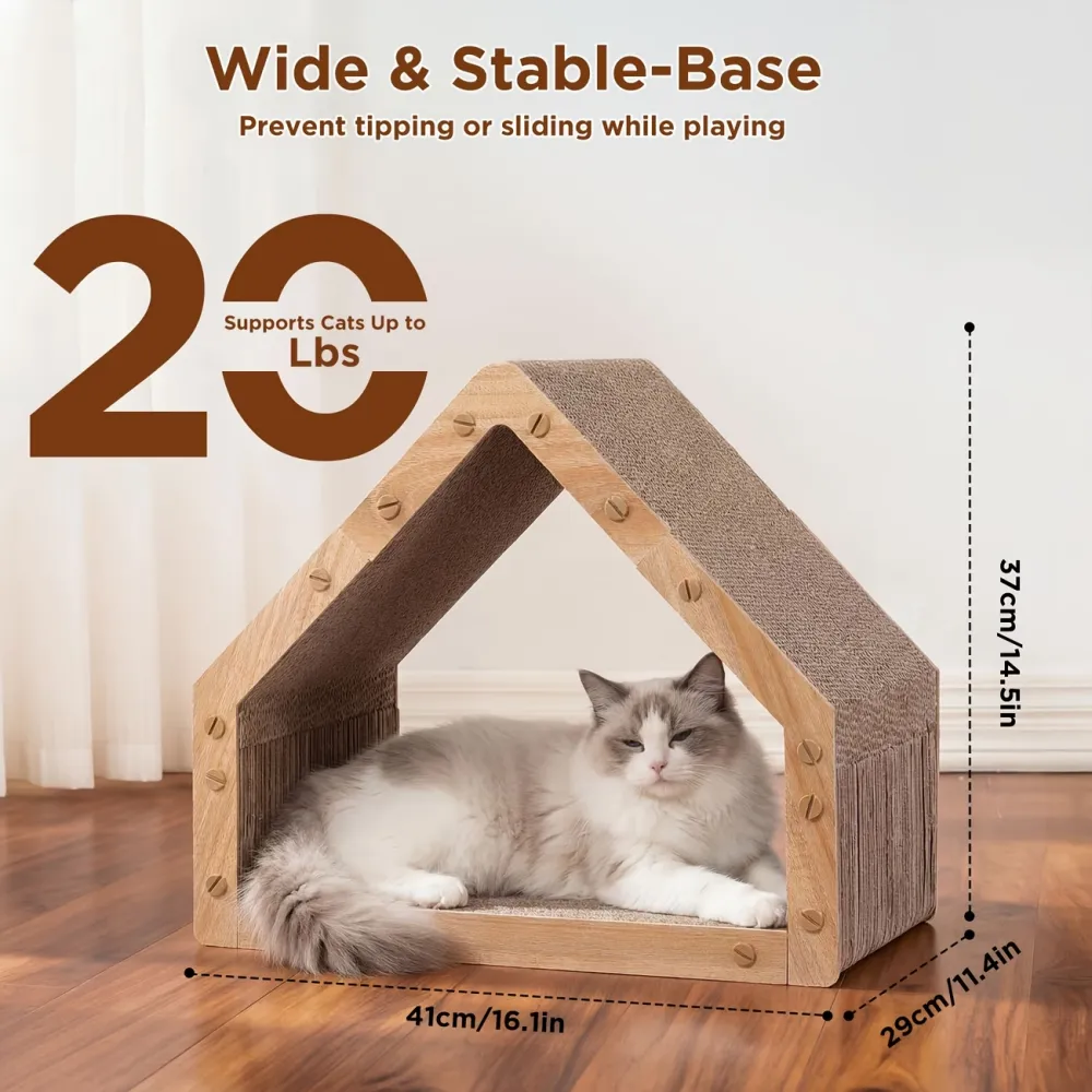 2-in-1 Cat House & Scratcher