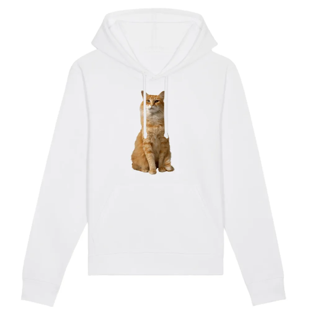 Orange Cat Graphic Pullover Hoodie