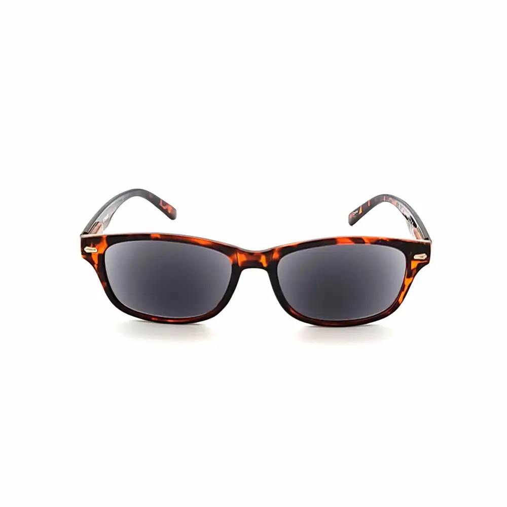 Rectangular Full-Lens Smoke-Lens Reading Sunglasses
