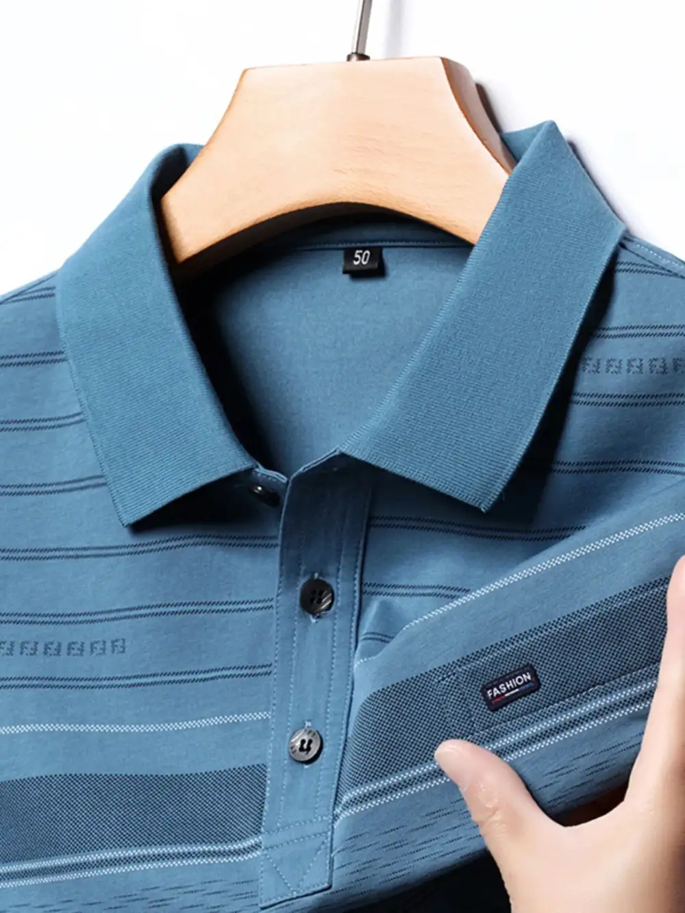 Structured Striped Collared Polo Shirt