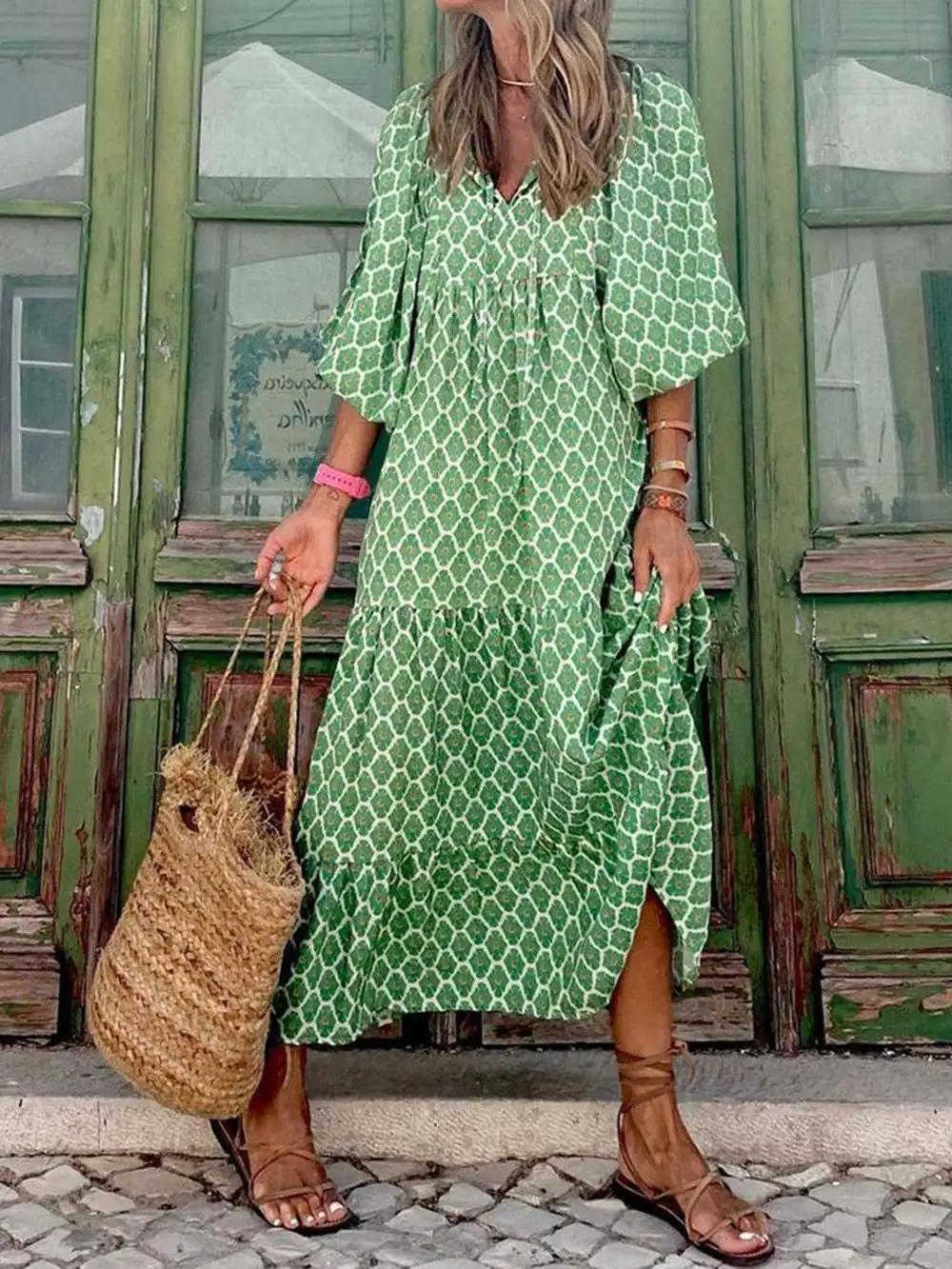 Bohemian Print Maxi Dress