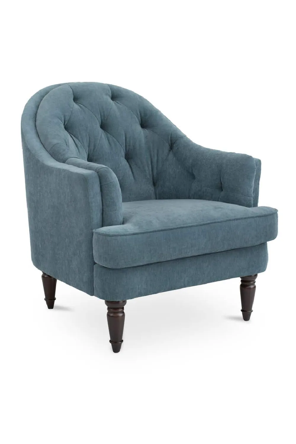 Tufted-Back Curved Accent Chair