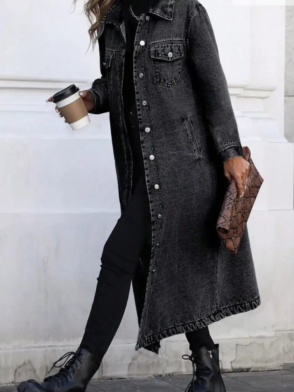 Longline Button-front Jacket